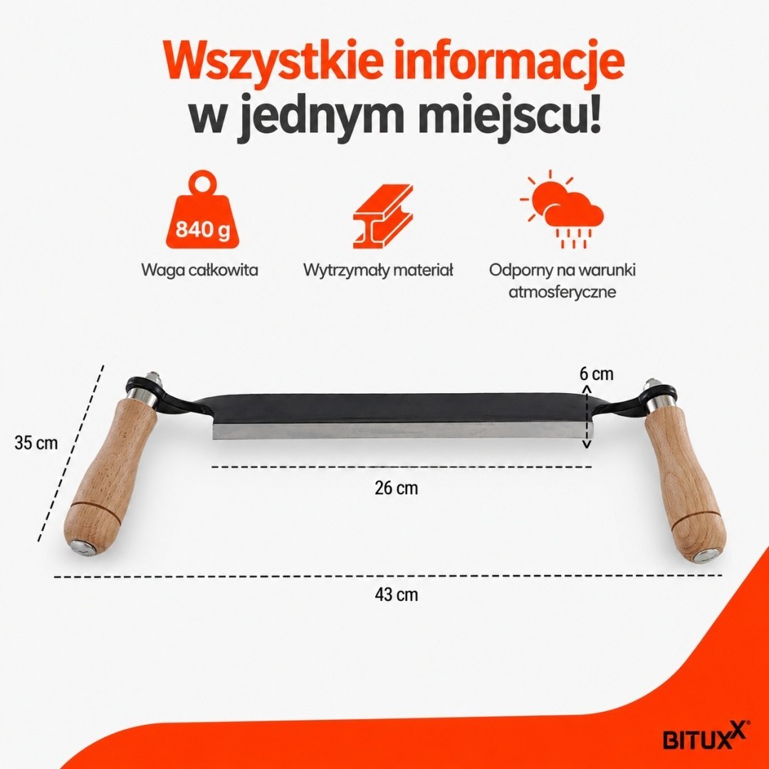 Sada tesařských nožů na dřevo 3 ks BITUXX 10'' 13'' Drawknife M19863